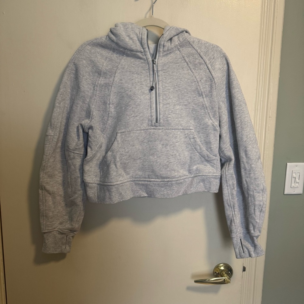 lululemon athletica Light Gray Women's scuba half zip hoodie